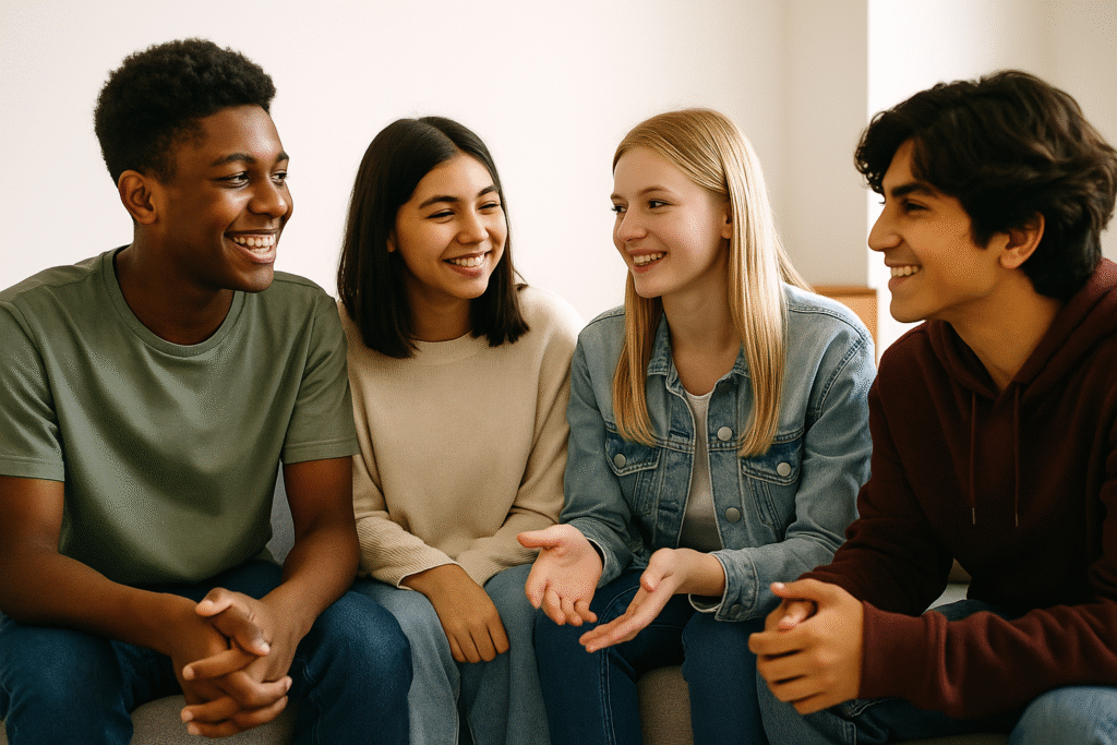 teenagers discussing